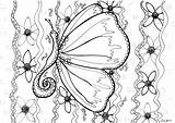 Butterfly Coloring Pages Butterflies Print Zentangle Adult Printable Kids Color Beautiful Colouring Drawing Children Book Adults Prints Zen Getdrawings Justcolor sketch template