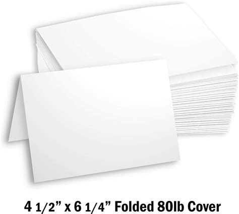 hamilco white cardstock paper blank note cards     folded card  pack walmart