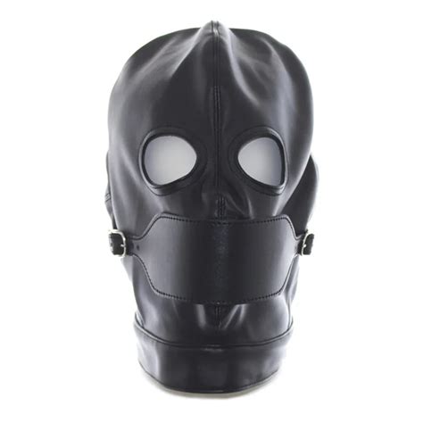 Buy Masks Hoods With Gag Sexy Pu Leather Unisex Adult