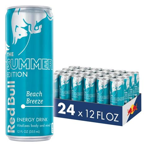 24 cans red bull energy drink beach breeze 24 pack of 12 fl oz