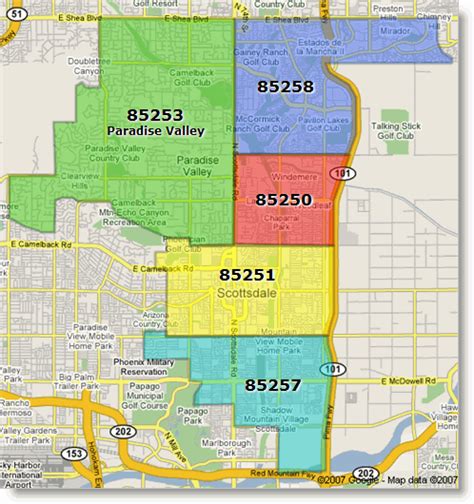 Map Of Phoenix Area Zip Codes