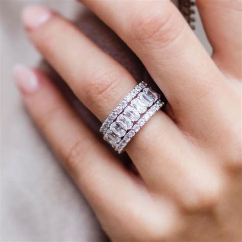 Love This Stacking Style Of Pairing Dainty Eternity Bands With Our
