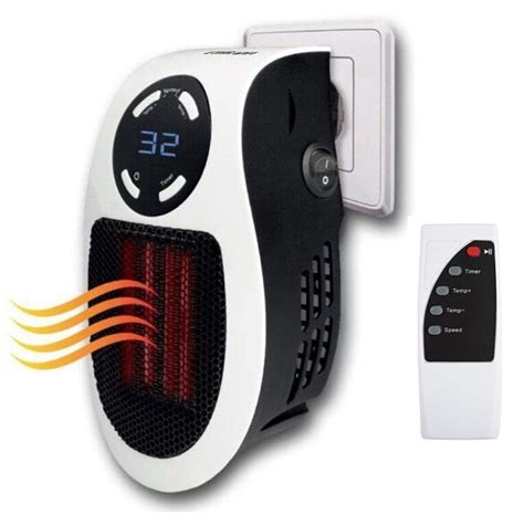 mini portable electric heater  adjustable timer digital display plug  heater electric