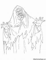 Ghost Scary Coloring Pages sketch template