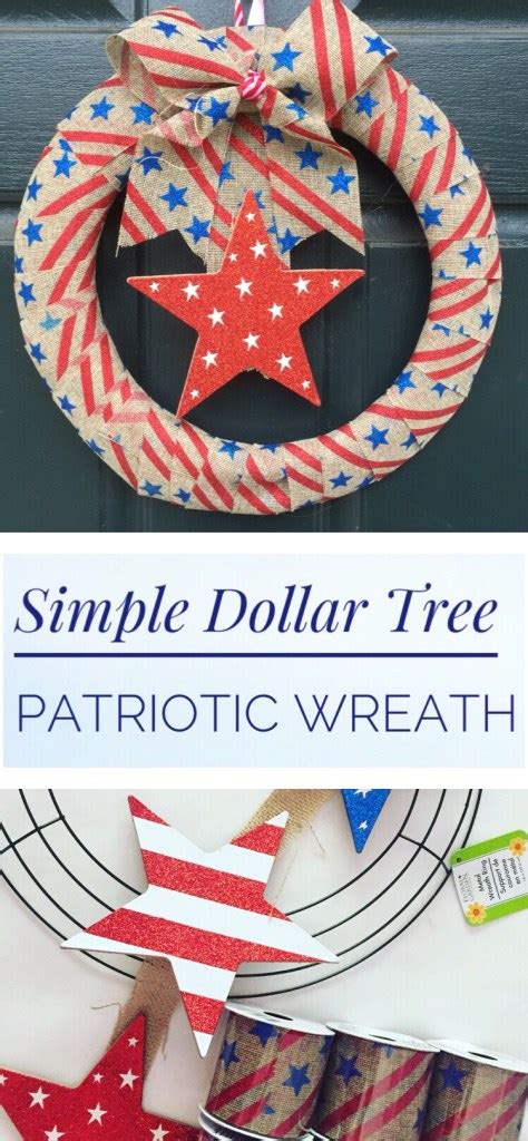 simple dollar tree patriotic wreath glitter   dime