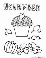 Coloring November Pages Cupcake Kindergarten Printable Kids Coloring4free Cute Color Sheets Children Bestcoloringpagesforkids Turkey Print Thanks Give Fall Netart sketch template