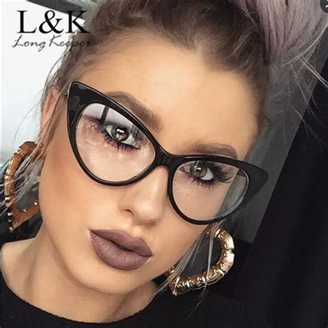 longkeeper 2019 new cat eye glasses frame women brand designer cateye