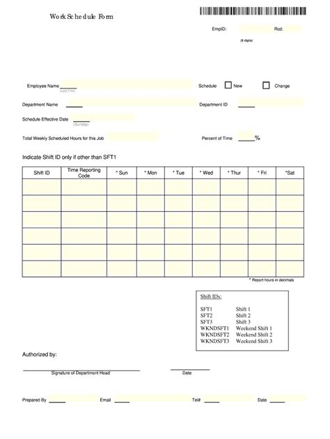 work schedule form fill  sign  dochub