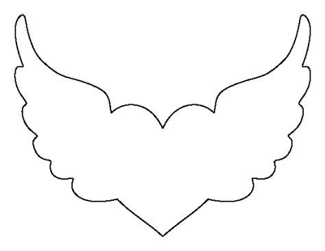 printable heart  wings template