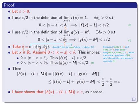 calculus    error   epsilon delta proof   limit law   sums