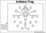 Indiana Flag State Flags Enchantedlearning Printout Usa sketch template