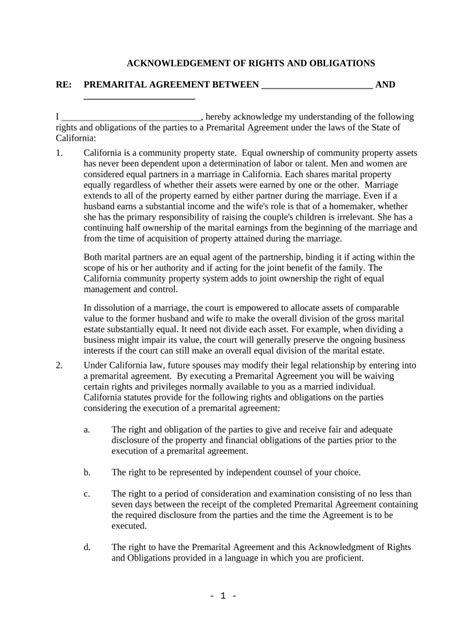 california prenuptial agreement sample  template pdffiller
