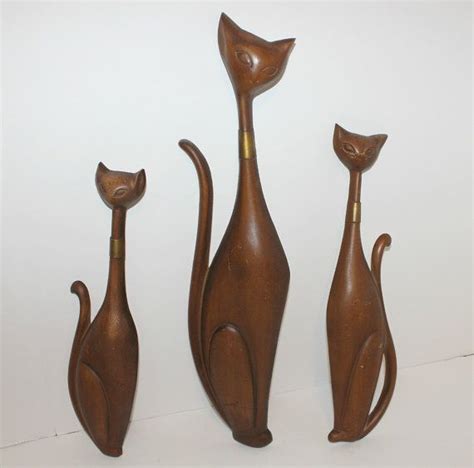 Vintage Cat Set Of 3 Sexton Wall Hangings Metal 1960s 60s Eames Mid