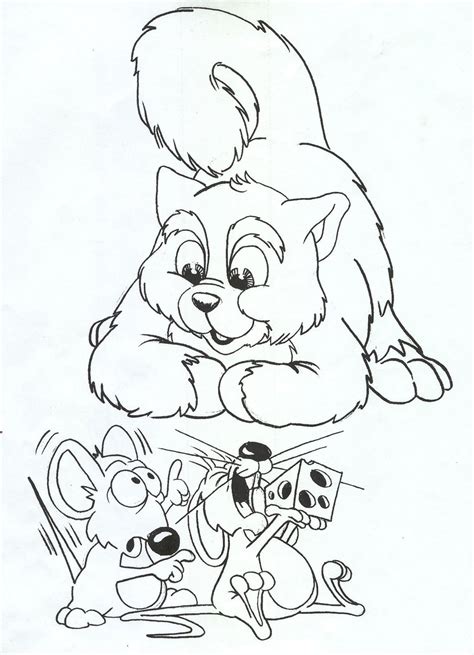 cat mice coloring pages disney coloring pages