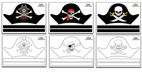 printable pirate hat template designs  family fun