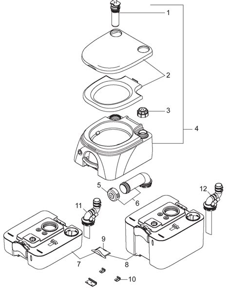 caravansplus spare parts diagram dometic sanipottie   portable toilet