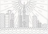 Coloring Shanghai Pages Buildings City Color Landscapes China Population Skyline Adult Proper Populous Largest Second Most Incredible Sun Background Beautiful sketch template