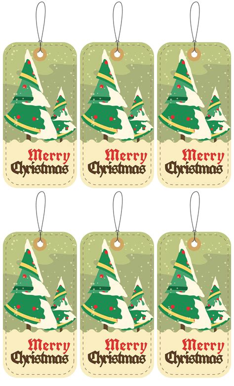 printable retro christmas tags     printablee