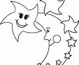 Moon Stars Pages Coloring Getcolorings Child sketch template