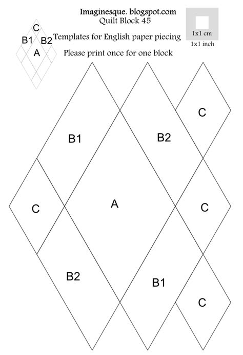 imaginesque quilt block  pattern templates  english paper piecing