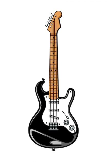 premium vector vintage colorful electric guitar template