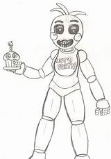 Chica Drawing Toy Getdrawings Cupcake sketch template