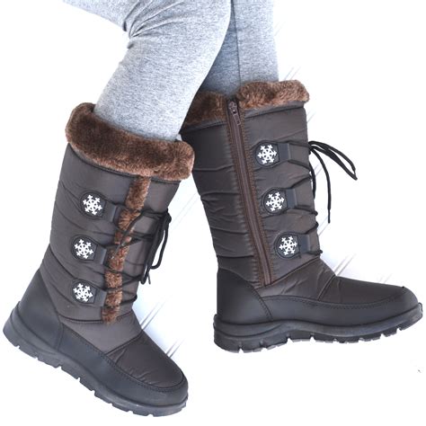 mata womens water resistant insulated fur lined snow boots bellechic