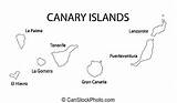 Canary Islands Clipart Vector Map Outline Illustration sketch template