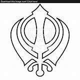 Khanda Sikh Vectorified sketch template