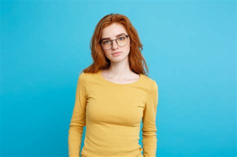 Headshot Portrait Of Tender Redhead Teenage Girl With
