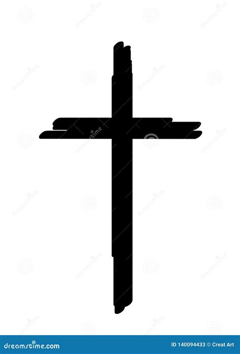 cross black silhouettecross silhouette stock vector illustration