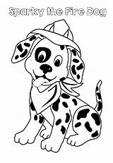 Coloring Dog Fire Pages Sparky Dalmatian Safety Clip Printable Fireman Color Week Kids Prevention Colouring Sheets Firefighter Clipart Hat Dalmation sketch template
