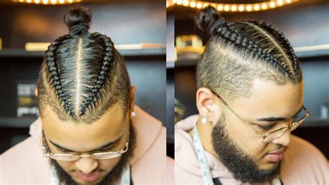 braided man bun hairstyles     boss