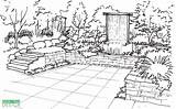 Garden Sketch Drawing Perspective Draw Sketches Vertical Patio Waterfall Plant Landscape Creation Drawings Yard Kids Bench Layout Initial Pergola Choose sketch template