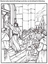 Luther Reformation Stellingen Maarten Slaat Wittenberg Deur Kleurplaten sketch template