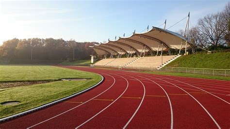 sports track sport running track curve stadium grandstand nature gladbeck beige