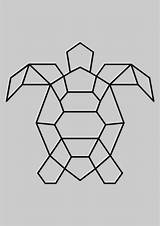 Geometric Turtle Animal Tortugas Geométrica Drawing Etsy Figuras Dibujos Geometricas Geometricos A4 Faciles Print Simples Choose Board Origami Easy Arte sketch template