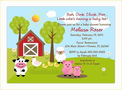 farm animal party invitation templates    printable barnyard