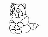 Raccoon Coloring Seated Coloringcrew sketch template