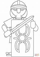 Coloring Roman Soldier Pages Printable Drawing Paper sketch template