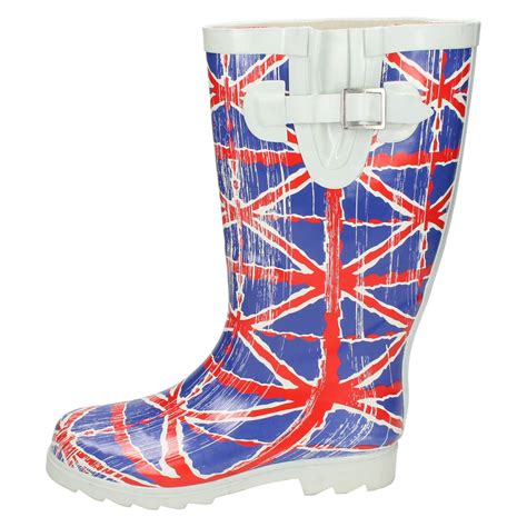 ladies spot  british flag design wellington boots ebay