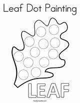 Dot Leaf Painting Coloring Fall Twistynoodle Preschool Letter Noodle Pages Worksheets Craft Print Thanksgiving Kids Twisty Activities sketch template