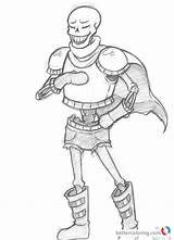 Undertale Coloring Pages Papyrus Printable Template sketch template