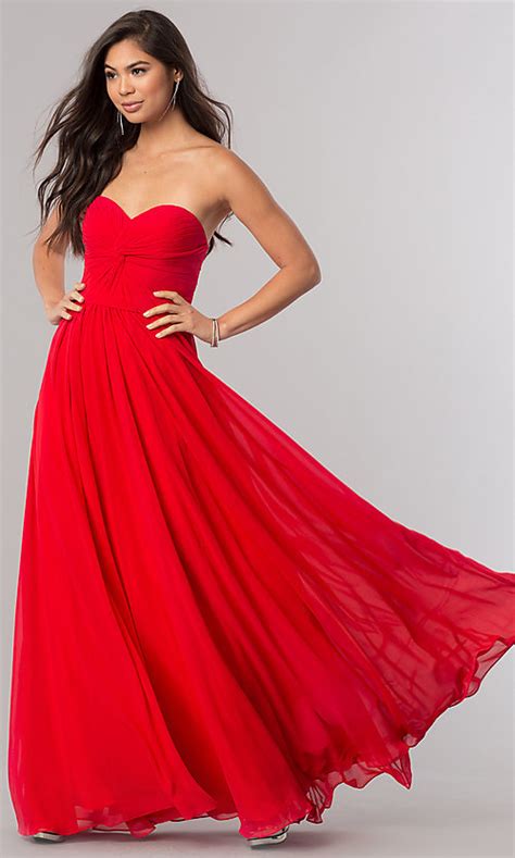Lace Up Long Strapless Prom Dress