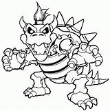 Bowser Coloring Pages Jr Color Mario Getcolorings Printable sketch template