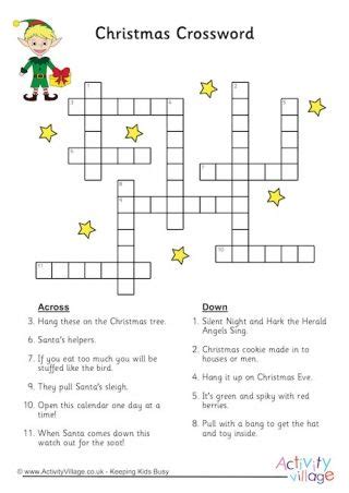 christmas crossword christmas crossword christmas teaching