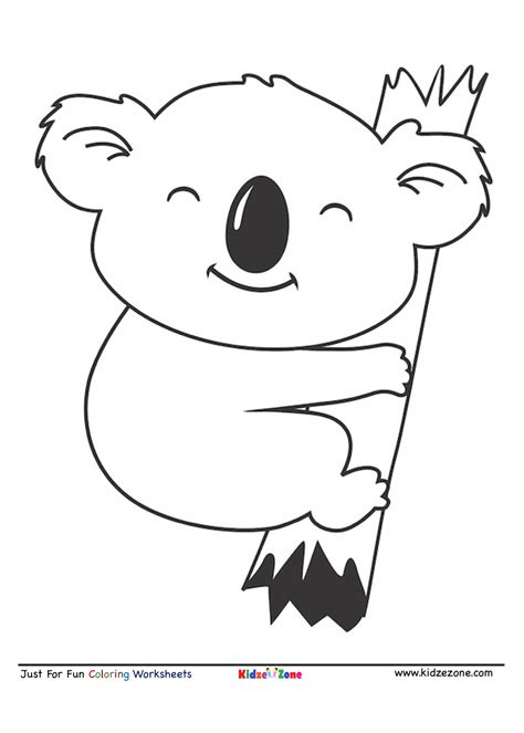 koala cartoon coloring page kidzezone