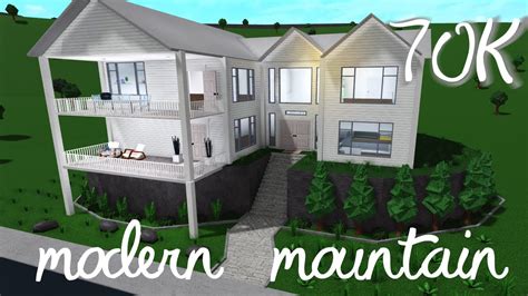 modern aesthetic mountain house  bloxburg speed build youtube