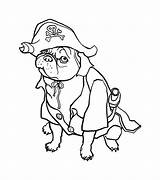 Coloring Pages Halloween Dog Pug Pirate Printable Part Kids Color sketch template