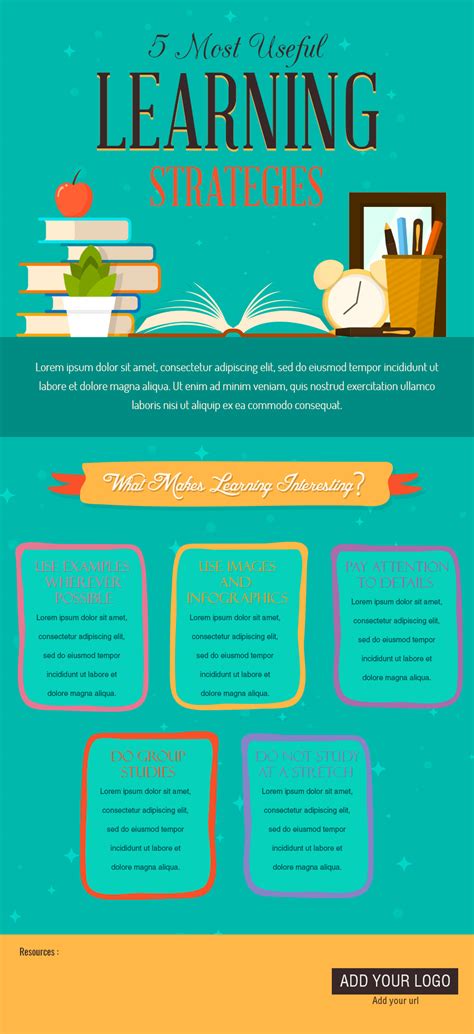 learning strategies psd template infographic template